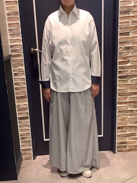 「アイテム（ビジネスシャツ、ホワイト系）」を使った、BRICK HOUSE by Tokyo Shirts さいたま新都心コクーン店さん（レディース・152cm）の秋コーディネート