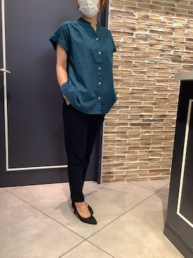 「綿麻シャツ」｜BRICK HOUSE by Tokyo Shirts さいたま新都心コクーン店さん（メンズ・154cm）の春コーディネート