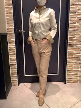「アイテム（ビジネスシャツ）」を使った、BRICK HOUSE by Tokyo Shirts さいたま新都心コクーン店さん（レディース・161cm）の秋コーディネート