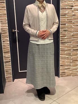 「アイテム（ストール/ショール）」を使った、BRICK HOUSE by Tokyo Shirts さいたま新都心コクーン店さん（レディース・163cm）の春コーディネート