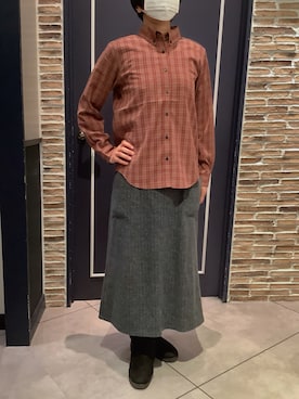 「チェック柄」｜BRICK HOUSE by Tokyo Shirts さいたま新都心コクーン店さん（レディース・163cm）の冬コーディネート