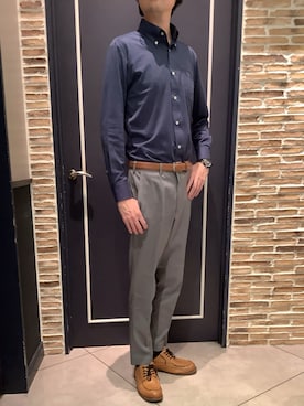 「アイテム（ビジネスシャツ）」を使った、BRICK HOUSE by Tokyo Shirts さいたま新都心コクーン店さん（メンズ・185cm）の秋コーディネート