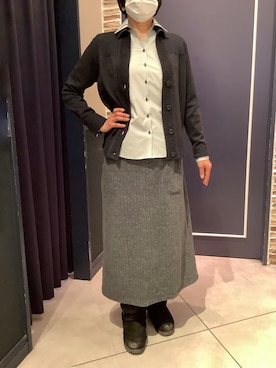 「アイテム（ビジネスシャツ）」を使った、BRICK HOUSE by Tokyo Shirts さいたま新都心コクーン店さん（レディース・163cm）の冬コーディネート