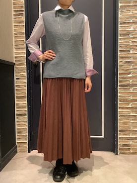 「アイテム（ビジネスシャツ）」を使った、BRICK HOUSE by Tokyo Shirts さいたま新都心コクーン店さん（レディース・164cm）の秋コーディネート