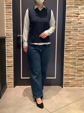 「TOKYO SHIRTS（トウキョウシャツ）のアイテム（ベスト）」を使った、BRICK HOUSE by Tokyo Shirts さいたま新都心コクーン店さん（レディース・170cm）の春コーディネート