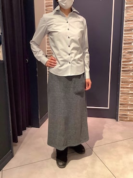 「アイテム（ビジネスシャツ）」を使った、BRICK HOUSE by Tokyo Shirts さいたま新都心コクーン店さん（レディース・163cm）の冬コーディネート