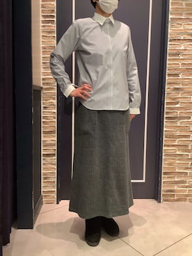 「アイテム（ビジネスシャツ）」を使った、BRICK HOUSE by Tokyo Shirts さいたま新都心コクーン店さん（レディース・163cm）の冬コーディネート
