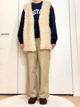 「Heather（ヘザー）のアイテム（ベスト）」を使った、𝕊𝔼ℝ𝕀＊さん（レディース・160cm）の秋コーディネート