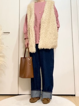 「Heather（ヘザー）のアイテム（ベスト）」を使った、𝕊𝔼ℝ𝕀＊さん（レディース・160cm）の秋コーディネート