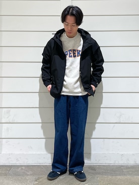 「GLOSTER（グロスター）の【GLOSTER/グロスター】PEEK クルーネック ロゴスウェット 裏毛 トレーナー（スウェット）」を使った、nabeさん（メンズ・168cm）の冬コーディネート