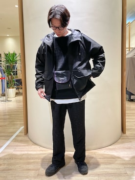 「Gramicci（グラミチ）のアイテム（バッグ）」を使った、nabeさん（メンズ・168cm）の冬コーディネート