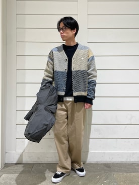 「アイテム（チノパンツ）」を使った、nabeさん（メンズ・168cm）の冬コーディネート