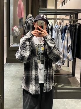 「CIAOPANIC（チャオパニック）のヴィンテージライクスラブTee（Tシャツ/カットソー、ホワイト系）」を使った、gnk93さん（レディース・164cm）の春コーディネート