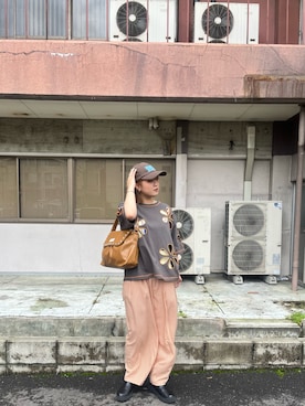 「アイテム（キャミソール、イエロー系）」を使った、gnk93さん（レディース・163cm）の夏コーディネート