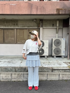 「大人カジュアルコーデ」｜「アイテム（キャップ）」を使った、gnk93さん（レディース・163cm）の夏コーディネート