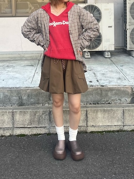 ミープラスミー　アシンメトリーチェック柄プリーツ巻きスカート Me＋Me/ミープラスミー】 アシンメトリーチェック柄プリーツ巻き