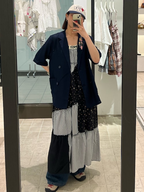 アソート柄パッチワークロングキャミワンピース（ワンピース