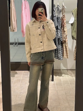 「CIAOPANIC（チャオパニック）の【DEFGARMENTS/デフガーメンツ】CLASSY TYPE-1 JACKET（デニムジャケット、ホワイト系）」を使った、gnk93さん（レディース・164cm）の春コーディネート