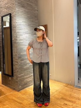 「大人カジュアルコーデ」｜「アイテム（帽子）」を使った、gnk93さん（レディース・163cm）の夏コーディネート