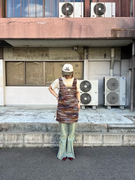 「アイテム（キャップ）」を使った、gnk93さん（レディース・163cm）の夏コーディネート