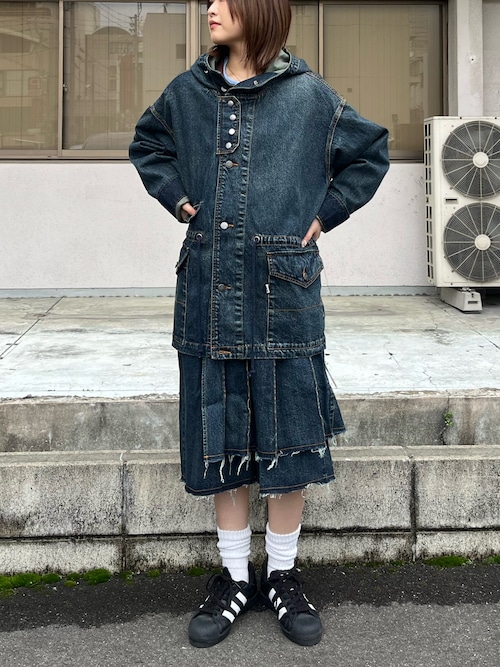 ANTI WARP /アンチワープ】デニムスモッグフーディジャケット（デニム