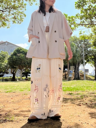 TODAYFUL 刺繍ホワイトパンツ　36 TODAYFUL - TODAYFUL 刺繍パンツ 36の通販 by MISA's shop