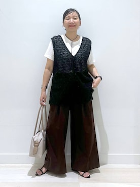 「アイテム（トップス）」を使った、manasangwさん（レディース・155cm・40代）の夏コーディネート