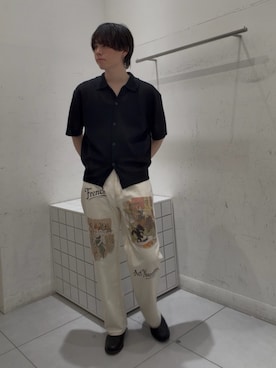 「SENSE OF PLACE by URBAN RESEARCH(センスオブプレイスバイアーバンリサーチ)の『別注』The Met×SENSE OF PLACE パンツ(ロートレック)(その他パンツ、ホワイト系)」を使った、seiyadropsさん(メンズ・173cm)の夏コーディネート