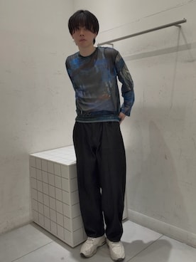 「SENSE OF PLACE by URBAN RESEARCH(センスオブプレイスバイアーバンリサーチ)のアソートバレルレッグデニムパンツ(デニムパンツ、ブラック系)」を使った、seiyadropsさん(メンズ・173cm)の夏コーディネート