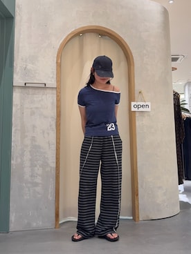 「アイテム（スウェットパンツ）」を使った、ayakaさん（レディース・162cm）の夏コーディネート