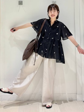 「GLOBAL WORK（グローバルワーク）のアイテム（アクセサリー）」を使った、しらがさん（レディース・159cm）の夏コーディネート