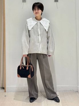 「アイテム（ノーカラーコート）」を使った、しらがさん（レディース・159cm・30代）の秋コーディネート