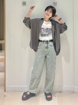 「アイテム（デジタル腕時計）」を使った、しらがさん（レディース・159cm）の夏コーディネート