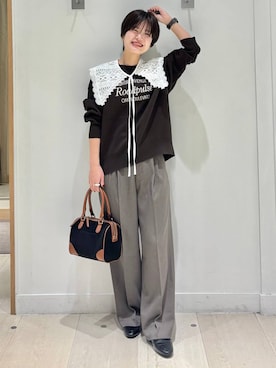 「アイテム（付け襟）」を使った、しらがさん（レディース・159cm）の秋コーディネート