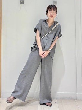 「GLOBAL WORK（グローバルワーク）のハートモチーフネックレス/629948（ネックレス、ゴールド系）」を使った、しらがさん（レディース・158cm）の夏コーディネート