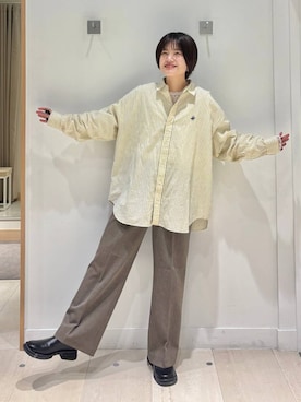 「GLOBAL WORK（グローバルワーク）のアイテム（トップス）」を使った、しらがさん（レディース・159cm）の春コーディネート