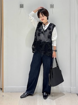 「アイテム（デジタル腕時計）」を使った、しらがさん（レディース・159cm）の秋コーディネート