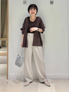 「GLOBAL WORK（グローバルワーク）のアイテム（リング）」を使った、しらがさん（レディース・159cm）の春コーディネート