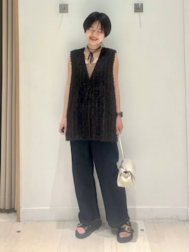 「アイテム（アクセサリー）」を使った、しらがさん（レディース・159cm・30代）の秋コーディネート