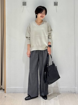 「アイテム（デジタル腕時計）」を使った、しらがさん（レディース・159cm）の秋コーディネート