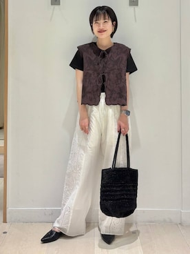 「GLOBAL WORK（グローバルワーク）のアイテム（リング）」を使った、しらがさん（レディース・159cm）の春コーディネート