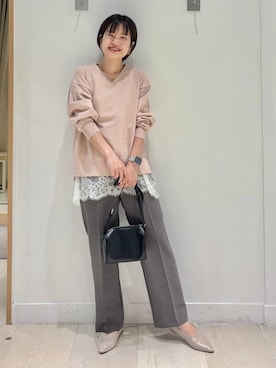 「GLOBAL WORK（グローバルワーク）のアイテム（リング）」を使った、しらがさん（レディース・159cm）の春コーディネート