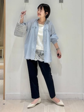 「GLOBAL WORK（グローバルワーク）のアイテム（リング）」を使った、しらがさん（レディース・159cm）の春コーディネート