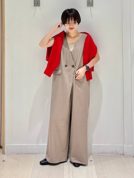 「アイテム（サロペット/オーバーオール）」を使った、しらがさん（レディース・159cm）の秋コーディネート