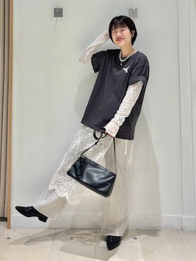 「GLOBAL WORK（グローバルワーク）のアイテム（リング）」を使った、しらがさん（レディース・159cm）の春コーディネート