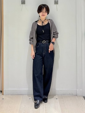 「アイテム（デジタル腕時計）」を使った、しらがさん（レディース・159cm）の秋コーディネート