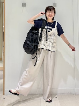 「GLOBAL WORK（グローバルワーク）のステンレス2点セットリング/612362（リング、ゴールド系）」を使った、しらがさん（レディース・158cm）の夏コーディネート