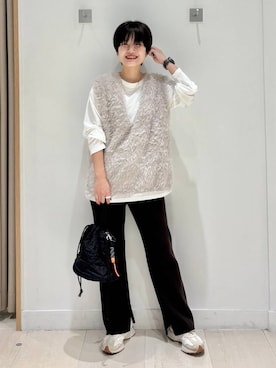 「アイテム（デジタル腕時計）」を使った、しらがさん（レディース・159cm）の秋コーディネート