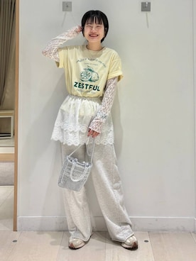 「GLOBAL WORK（グローバルワーク）のアイテム（リング）」を使った、しらがさん（レディース・159cm）の春コーディネート