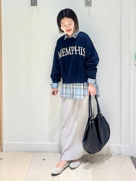 「アイテム（スウェット）」を使った、しらがさん（レディース・158cm・30代）の春コーディネート
